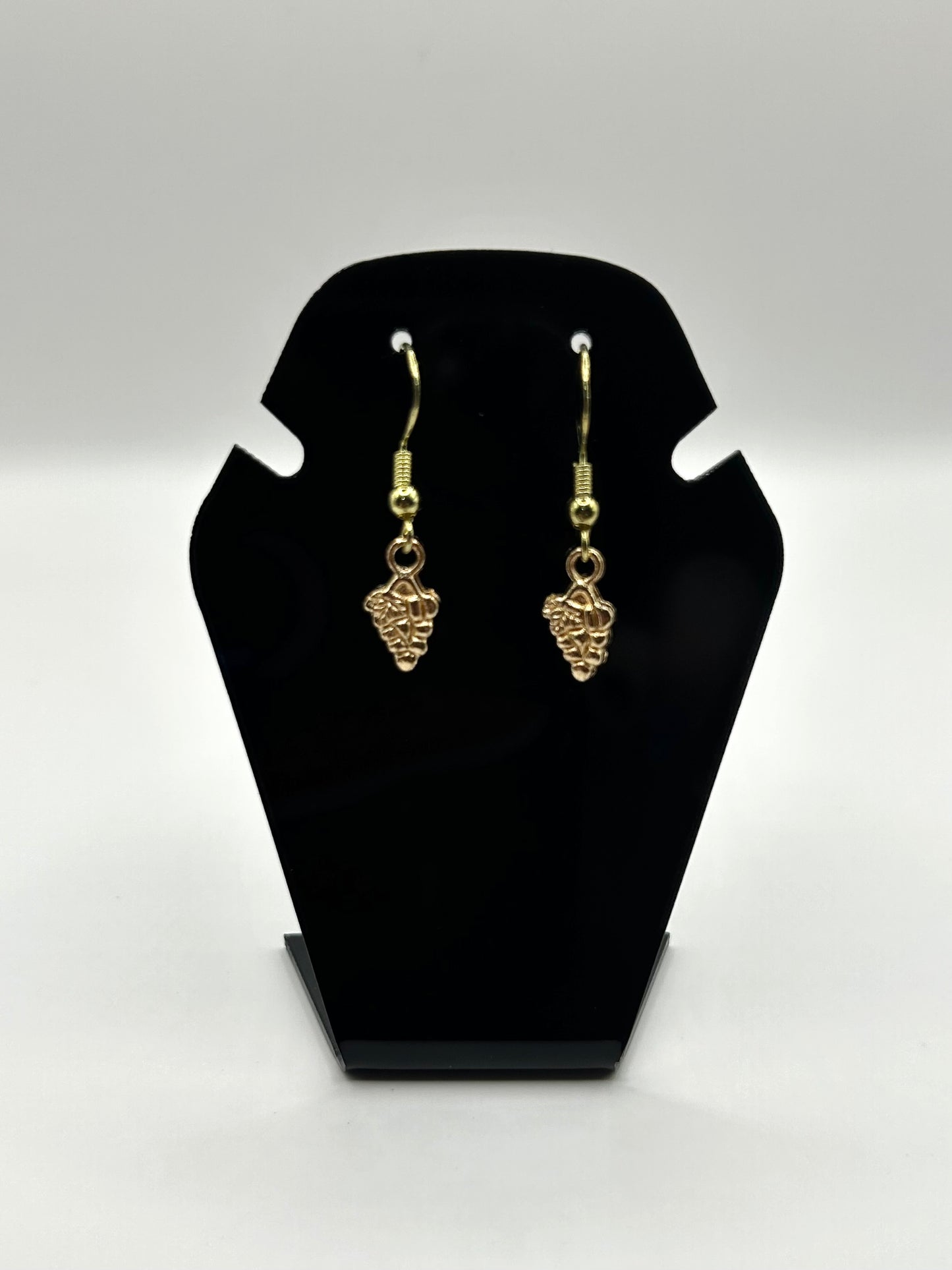 Gold grape earrings