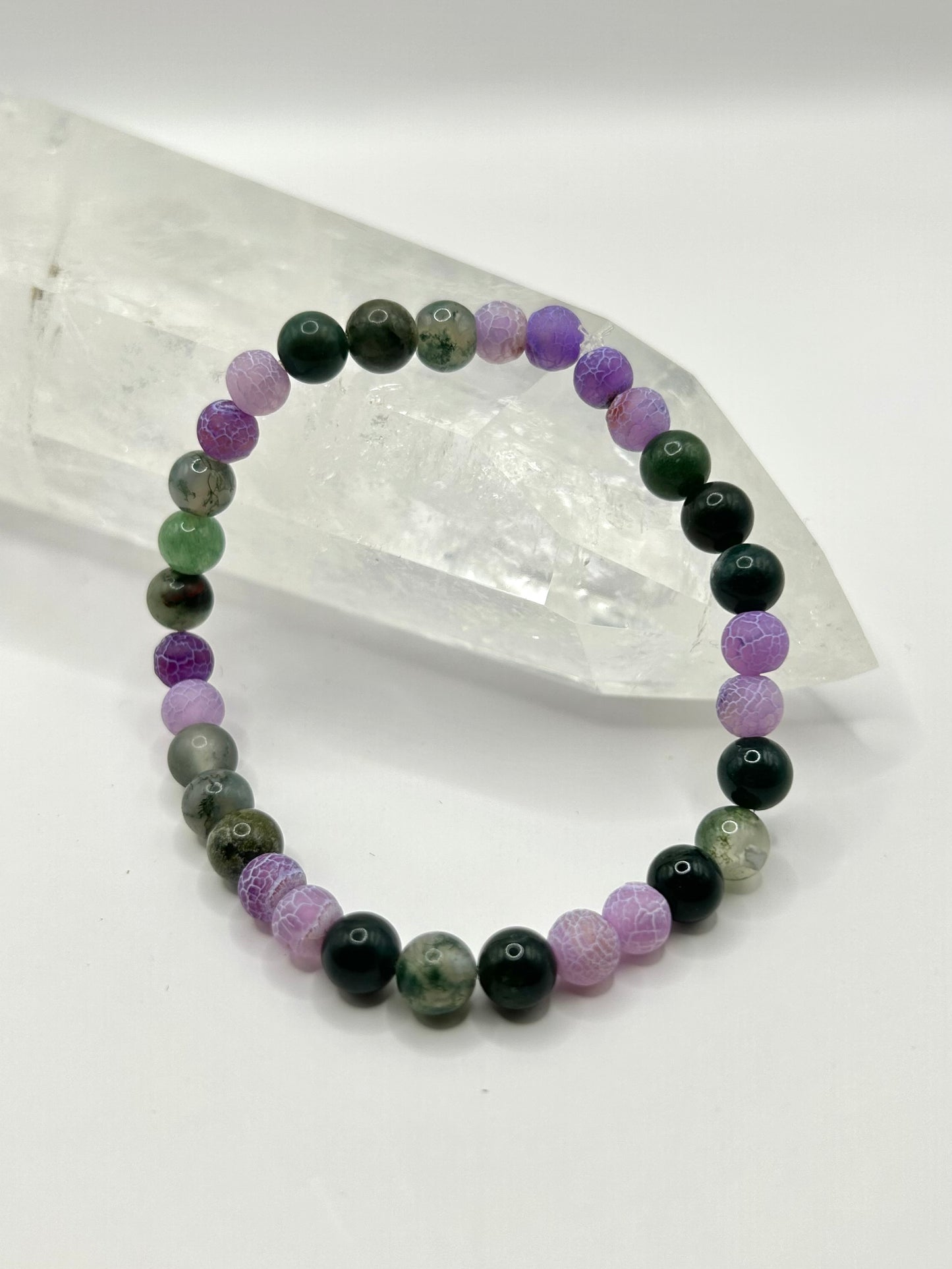 Moss agate x dragons vein agate bracelets