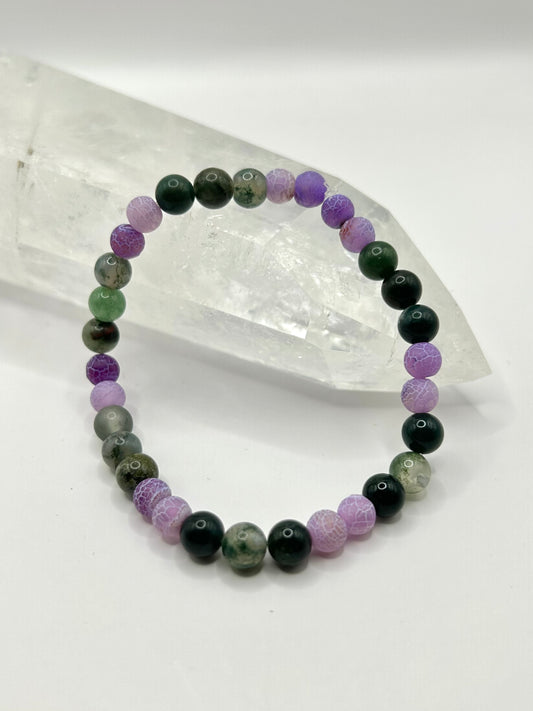 Moss agate x dragons vein agate bracelets