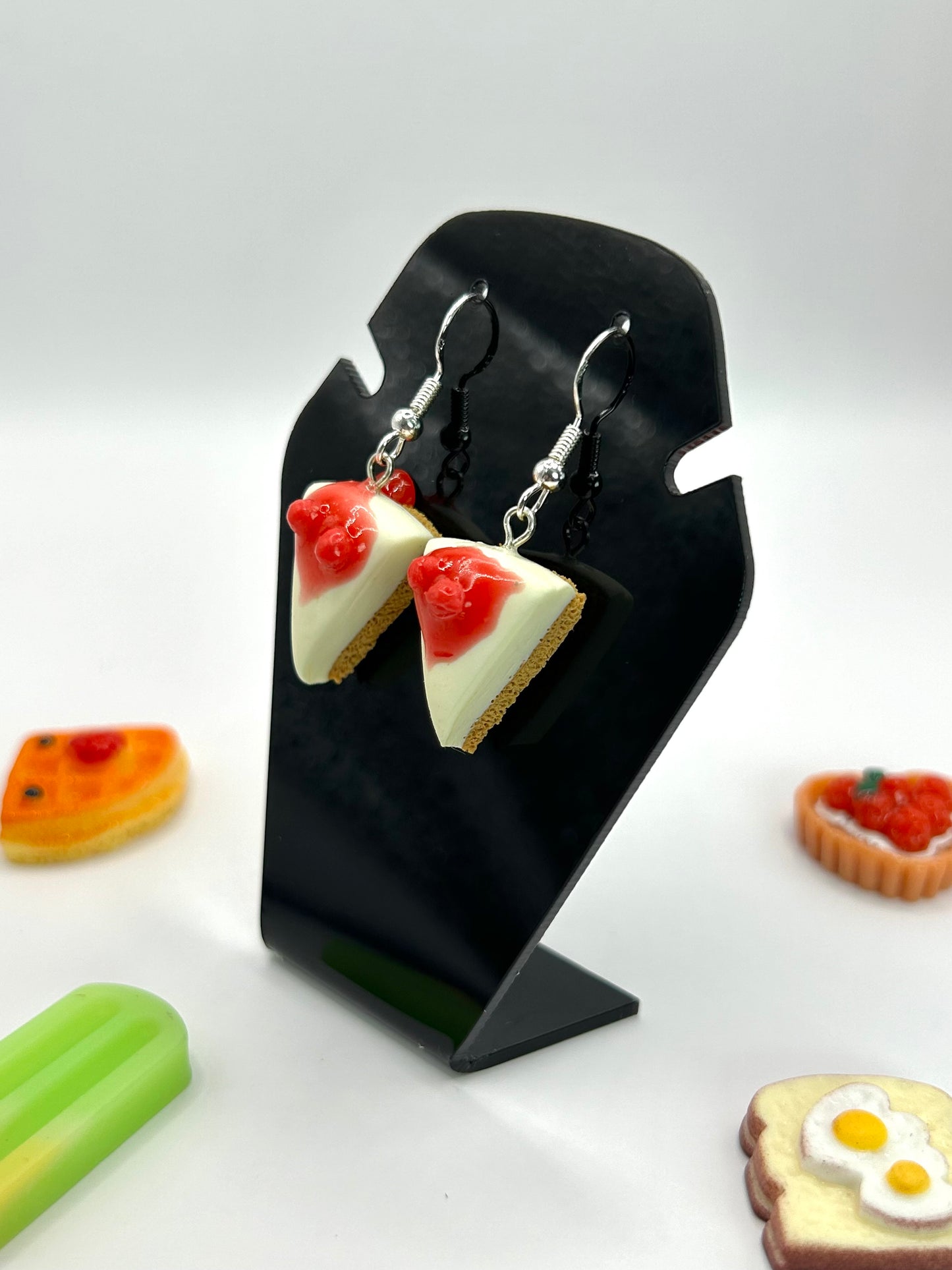 Strawberry cheesecake earrings