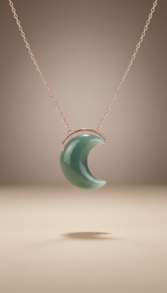 Jade Crescent Pendant Necklace