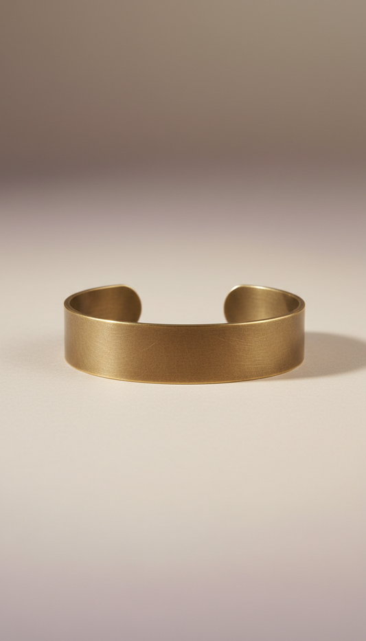 Brushed Brass Open Cuff Bracelet